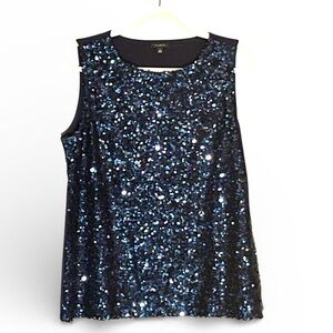 Talbots Navy Sequined Tank Top